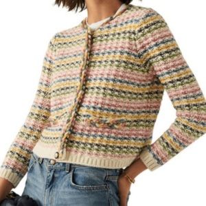 ba&sh Gaspard Rainbow chunky knit cardigan